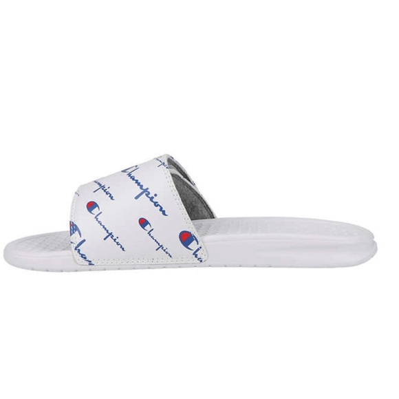 Men’s Slippers Size 13 Champion Lightweight Open-Toe Logo Slide Sandals - White - Picture 9 of 13